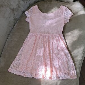 Women's Ambiance Pink Lace Dress